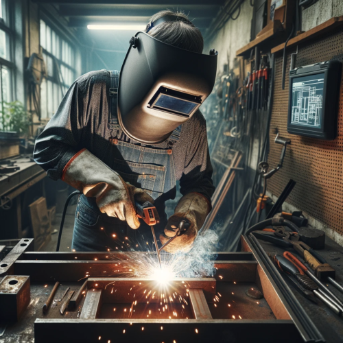 Welder in a workshop. Sveiseprogramvare for suksess i 2024.