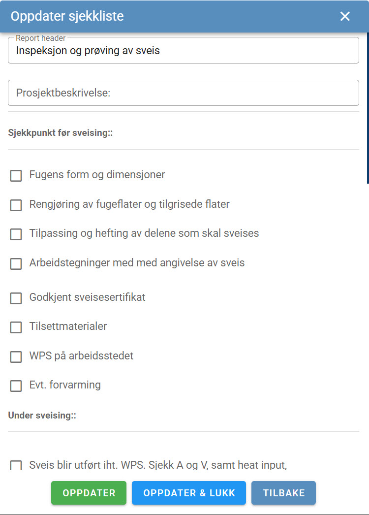 sjekkliste mobil Sjekkliste mobil